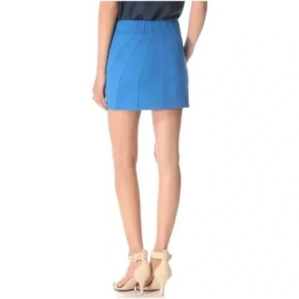 Diane Von Furstenberg Cameroon Stretch Mini Skirt Blue Size 2 - Picture 8 of 8